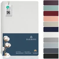 BARBONS Spannbettlaken Jersey Bettlaken, 145 g/m² Spannbetttuch, bis zu 25cm Höhe, Topper, Jersey aus 100% Baumwolle, Gummizug: rundum, (1 Stück), Rundumgummi, Atmungsaktiv