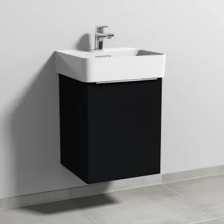 Sanipa 3way Waschtischunterbau zu Laufen VAL Waschtisch mit 1 Tür, Schwarz-Matt UF82008