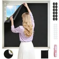 Verdunklungsrollo Fenster Verdunkelung Magnetisch 100X145CM, AKKEE, Magnetisch, Verdunklungsstoff Verdunkelungsrollo Magnetverschluss ohne Bohren