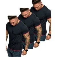 Amaci&Sons T-Shirt 3. LAKEWOOD 3er-Pack T-Shirts (3er-Pack) Herren Basic Oversize T-Shirt mit Rundhalsausschnitt