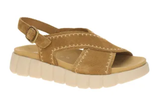Gabor 82.891 Damen Sandalette braun walnut Keilabsatz flexibel