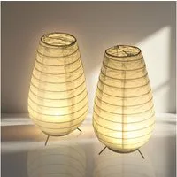 Spetebo Papierlaterne LED Papier Laterne in weiß zum hinstellen - 26 cm / 2er Set, einfach zusammenzulegen