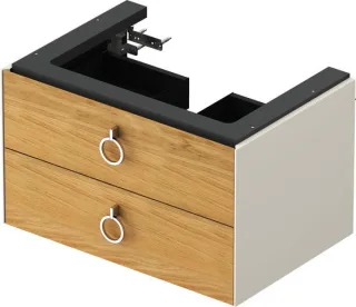 Duravit White Tulip Waschtischunterbau wandhängend Natur Eiche & Nordic Weiß Matt & Seidenmatt 684x4 WT43510H539