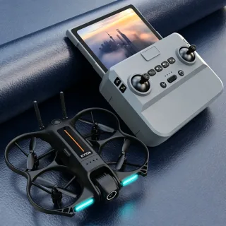 XKJ KY106 Mini WiFi FPV with 4.3inch Telescopic Screen Controller HD Dual Camera Optical Flow Hover 2.4G 4CH 6-Axis Remo