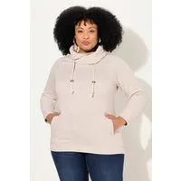 Ulla Popken Sweatshirt Sweatshirt weiter Stehkragen Taschen