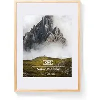 KHG Bilderrahmen 50x70 cm Natur, für 1 Bilder (stabile Glasfront, MDF-Holz-Rahmen foliert & Passepartout, 1 St), Premium-Rahmen für Fotos, Poster, Zertifikate & Collagen