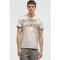 CAMP DAVID V-Shirt mit Used-Kanten