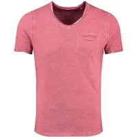 Key Largo T-Shirt Soda vintage Look uni Basic T00619 V-Ausschnitt unifarben kurzarm slim fit