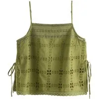 Next Trägertop Trägertop mit eckigem Kragen und Lochstickerei (1-tlg)