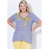 MIAMODA T-Shirt T-Shirt A-Linie Streifen Zitronen-Motiv