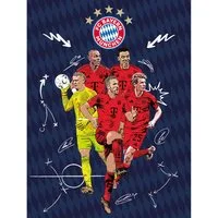 BERONAGE Tagesdecke FC Bayern München Decke Player 150x200 cm Kuscheldecke Fleecedecke, passend zur Bettwäsche, ideal für Sofa, Couch, Bett, Auto, Camping