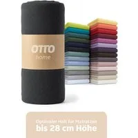 OTTO home Spannbettlaken BLACKBERRY in BASIC und PREMIUM Qualität, 100% Baumwolle, Jersey (110 g/m), Gummizug: rundum, (1 Stück), für hohe Matratzen bis 28 cm, Bettlaken, Spannbetttuch, pflegeleicht