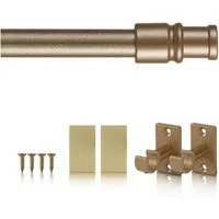 Bestlivings Caféhausstange aus Edelstahl für Bistro-, Scheiben- oder Küchengardinen, Ø 12 mm, 1-läufig, ausziehbar, ohne Bohren, geklebt, geklemmt, verschraubt, Metall, inkl. Trägerhaken, Selbstklebepads & Schrauben