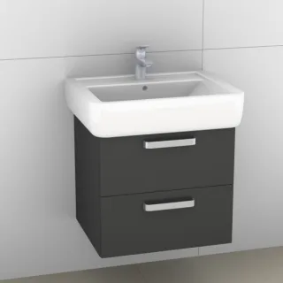 Artiqua 413 Waschtischunterschrank für Renova Plan 222260, 222263 Anthrazit Hochglanz, 413-WU2L-K55- 413-WU2L-K55-7015-51