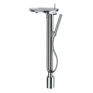 LAUFEN Einhebel-Standsäulen-Wannenmischer mit Deko-Disc (transparent) Kartell LAUFEN mit Zubehör Kun H3213310041211