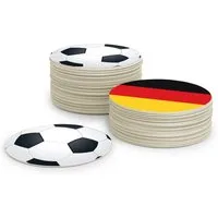 FLYERALARM Bierdeckel Fußball - Deutschland I 50 Stück I WM Tischdeko I Rund, WM Fußball Deko Public Viewing Länder 2026 EM
