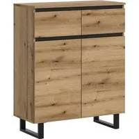 Home affaire Kommode TOMA, Höhe: 99cm, mit Metall-Kufen-Fuß, 2 Türen, 2 Schubkästen, Anrichte, Sideboard, Schrank, Board, Highboard