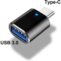 Montegoni USB 3.0 auf USB-C Adapter OTG mit LED, 1 Stück, kompakt & robust USB-Adapter USB Adapter Set, LED-Anzeige, OTG-fähig, schnelles Laden