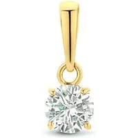 NICEANDnoble Kettenanhänger 585er Gelbgold Anhänger Zirkonia 5 mm