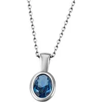 Firetti Kette mit Anhänger Schmuck Geschenk Silber 925 Halsschmuck Halskette Ankerkette Oval, mit Glasstein