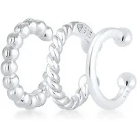 Elli Single-Ohrhaken Ohrklemme Ear Cuff 3er Set Kugel 925 Silber