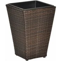 dazikemo Blumenkasten Pflanzkübel Sanssouci Poly Rattan braun 40 cm