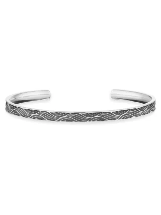cai Armreif 925/- Sterling Silber oxidiert Wellen