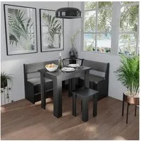 Vicco Sitzgruppe Roman, Schwarz, 90 x 60 cm, (2-tlg)