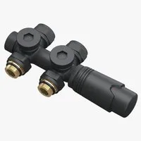 Mai & Mai Heizkörperthermostat Multiblock mit Thermostat für Heizkörper Ventilanschluss Ventil03, Eck- und Durchgangsform,Messing-Ventilkörper mit ABS-Thermostatkopf