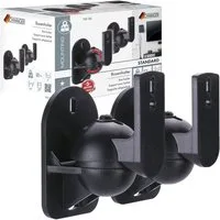 Schwaiger Lautsprecher-Wandhalterung 2x Lautsprecher-Halterung Paar verstellbar Schwarz, (2-tlg., Wand-Halterung Boxen Wand-Halter Lautsprecher-Wandhalterung)