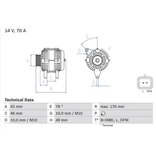 Bosch Lichtmaschine Citroen C2 C3 Peugeot 1007 207/207+ 307 0986049690
