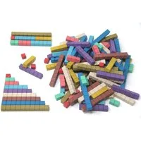Wissner® aktiv lernen Lernspielzeug Rechenstäbe in 10 Montessori-Farben (100 Stück), RE-Wood® (100-St), RE-Wood®