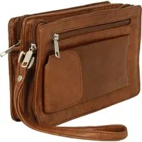 DrachenLeder Handgelenktasche OTJ512X DrachenLeder Handgelenktasche verschiedene (Handgelenktasche), Handgelenktasche Leder, tan, braun ca. 20cm x ca. 12cm