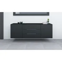borchardt Möbel Sideboard Tom, Kommode Breite 166cm, hängend oder stehend mit Metallgriffen, 2 Türen 3 Schubkästen, verstellbare Einlegeböden