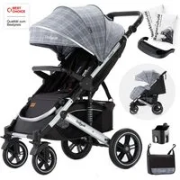 Daliya® Kinder-Buggy RAPIDY Buggy Kinderwagen, XXL Set, kompakt, Kinderbuggy, Sportwagen, (XXL 10-tlg. Komplettset, 10-tlg), Liegeposition, Fußsack, Spieltisch, Wickeltasche, Regenverdeck