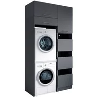 Laundreezy Mehrzweckschrank-Set Laundreezy, 4-tlg. Mehrzweckschrank-Set B/H/T 118/238/68 cm, (4-St), Breite 118 cm, Soft-Close-Funktion, höhenverstellbare Füße