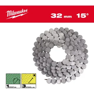 Milwaukee Coilnägel für M18FRCN45 Glattschaft feuerverzinkt 15° - 4932499326