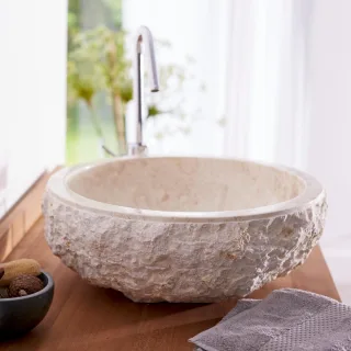 Waschbecken aus Marmor Scrula cream