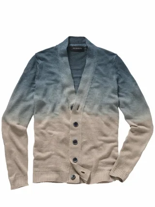 Mey & Edlich Herren Ombre Cardigan Beige 100 % Leinen