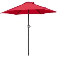 Yaheetech Sonnenschirm Φ 226/269/294 cm, Garten- und Marktschirm mit 6 Metallstreben für Balkon/Terrasse/Garten