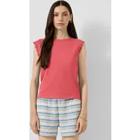 QS Muskelshirt T-Shirt Flammgarntop mit Spitze
