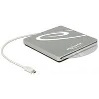 Externes Gehäuse für 5.25" Slot-in Slim SATA Laufwerke 9,5 / 12,7 mm zu USB Type-C Stecker, Laufwerksgehäuse silber