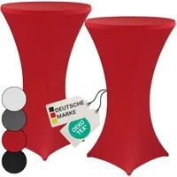 NYVI Stehtischhusse Stehtischhussen NYVIGala 70cm Rot 2er Set Stretchhussen, Elastische Premium Hussen für 110-120cm hohe Stehtische & Bistrotische