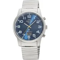 MASTER TIME Funkuhr Super Power MTGA-10823-32M, Armbanduhr, Quarzuhr, Herren, Datum, Leuchtzeiger, Flexband, Zugband