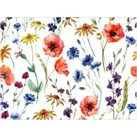 Tischsetmacher Platzset (Platzsets) Tischset, Platzset abwaschbar - Wiesenblumen - 4 Stück aus erstklassigem Vinyl (Kunststoff) 40 x 30 cm