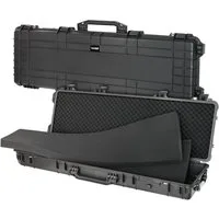 HMF Transportbehälter Outdoor Transportkoffer ODK200 – Wasserdichter IP67, Hartschalenkoffer mit Rasterschaumstoff, 123 x 41 x 15,5 cm, Schwarz