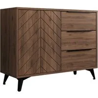 MIRJAN24 Kommode Xylix Bis 100 1D3SZ (mit Drehtür und drei Schubladen), 104x40x80 cm