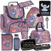 PASO Schulrucksack Mega Schulset XXL - Lilo & Stitch Disney (Schulset, 11-tlg), Schulranzen-Set Für Jungen & Mädchen Klasse 1–4