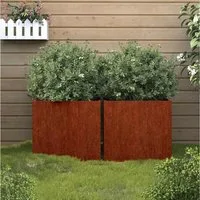 furnicato Hochbeet Cortenstahl Pflanzkübel 49 x 47 x 46 cm in Rostfarbe