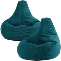 icon Sitzsack 2er Set Sessel mit Rückenlehne aus Cord „Dalton“, Sitzsack XXL, Gaming Sitzsack, Made in Germany, Erwachsene & Kinder